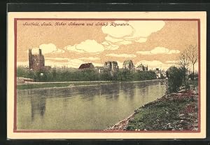 Bild des Verkufers fr Ansichtskarte Saalfeld /Saale, Hoher Schwarm und Schloss Kitzerstein zum Verkauf von Bartko-Reher