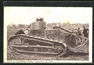 Carte postale Valdahon, Camp du Valdahon, Manoevre de Tanks, Französischer Panzer