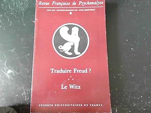 Bild des Verkufers fr Revue franaise de psychanalyse N 47 : 6- Traduire Freud ? zum Verkauf von JLG_livres anciens et modernes