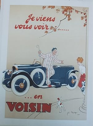 "AUTOMOBILE VOISIN" Affiche litho entoilée / Illustrée par José BRIDGE (1922) / Ressortie limitée...