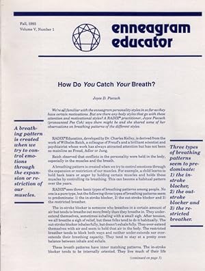 Seller image for ENNEAGRAM EDUCATOR: FALL, 1993, VOLUME V, NUMBER 1 for sale by By The Way Books