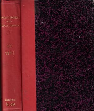 Bild des Verkufers fr Giornale storico della letteratura italiana volume LVII 1911 zum Verkauf von Biblioteca di Babele