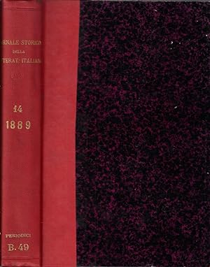 Bild des Verkufers fr Giornale storico della letteratura italiana volume XIV 1889 zum Verkauf von Biblioteca di Babele