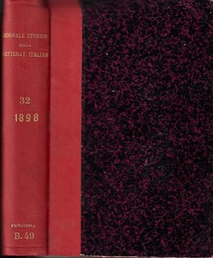 Bild des Verkufers fr Giornale storico della letteratura italiana volume XXXII 1898 zum Verkauf von Biblioteca di Babele