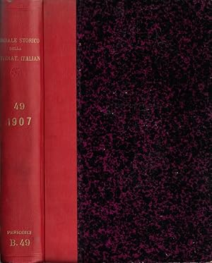 Bild des Verkufers fr Giornale storico della letteratura italiana volume XLIX 1907 zum Verkauf von Biblioteca di Babele