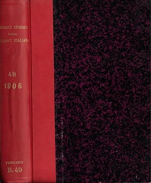Bild des Verkufers fr Giornale storico della letteratura italiana volume XLVIII 1906 zum Verkauf von Biblioteca di Babele