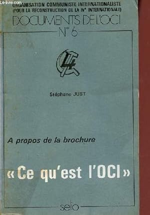 Imagen del vendedor de Documents de l'OCI n6 - Ce qu'est l'OCI. a la venta por Le-Livre