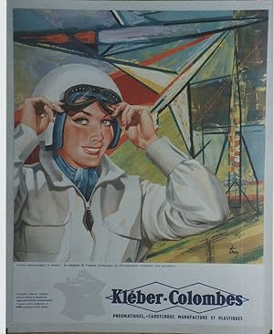 Imagen del vendedor de KLBER-COLOMBES" Affiche originale entoile / Offset annes 60 illustre par TROY a la venta por Mad-Museum