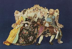 Sofa Group JJ Kandler Meissen 1757 Dresden Porcelain Postcard