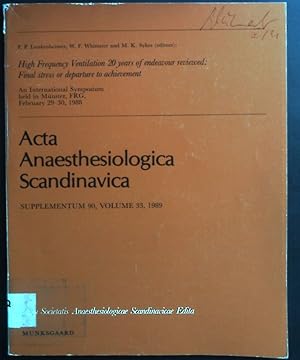 Imagen del vendedor de Acta Anaesthesiologica Scandinavica. Supplementum 90; Volume 33, 1989. a la venta por books4less (Versandantiquariat Petra Gros GmbH & Co. KG)