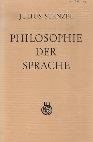Bild des Verkufers fr Philosophie der Sprache. zum Verkauf von Fundus-Online GbR Borkert Schwarz Zerfa