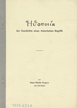 Ethopolia: Zur Geschichte eines rhetorischen Begriffs. Inaugural-Dissertation der Philosophischen...