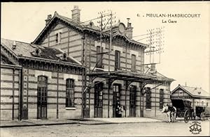 Ansichtskarte / Postkarte Meulan Hardricourt Yvelines, La Gare, Kutsche