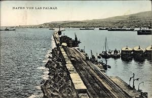 Image du vendeur pour Ansichtskarte / Postkarte Las Palmas de Gran Canaria Kanarische Inseln, Hafen, Bahnschienen mis en vente par akpool GmbH
