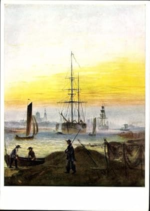 Immagine del venditore per 4 alte Knstler-Ansichtskarte / Postkarte Caspar David Friedrich, der Wanderer ber dem Nebelmeer venduto da akpool GmbH