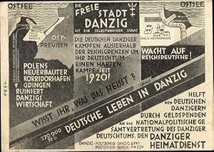 Künstler Ansichtskarte / Postkarte Heidingsfeld, Fritz, Danzig, Kampf um Recht u. Leben, Danziger...