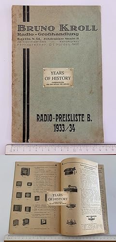 Illustrierter Radio-Katalog für 1933/34. Radio Preisliste Bruno Kroll Radio Großhandlung Berlin