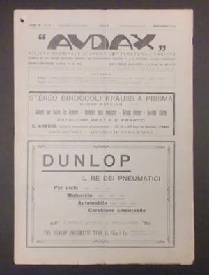 Seller image for Rivista di Sport e Letteratura Sportiva - Audax - Anno IX - N 11 - 1913 for sale by Chartaland