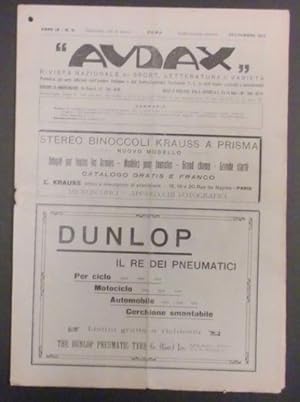 Seller image for Rivista di Sport e Letteratura Sportiva - Audax - Anno IX - N 8 - 1913 for sale by Chartaland