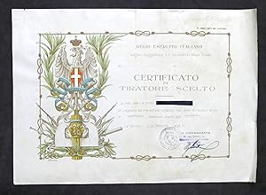 Seller image for Certificato di Tiratore Scelto col moschetto - Carabinieri Reali Milano - 1936 for sale by Chartaland