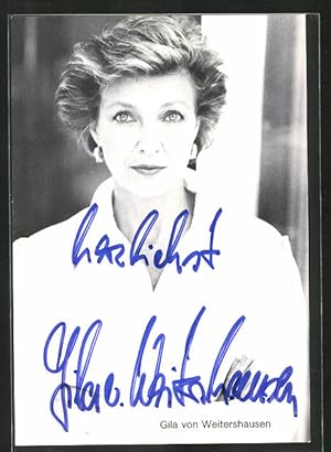Image du vendeur pour Ansichtskarte Schauspielerin Gila von Weitershausen mit Ohrringen, Autograph mis en vente par Bartko-Reher