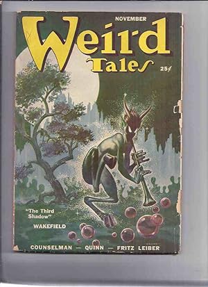 Immagine del venditore per Canadian issue Weird Tales Pulp ( Magazine ) November 1950 ( Dead Man; Third Shadow; Body-Snatchers; Grotesquerie; Something Old; Invisible Reweaver; Blue Peter; They Worked the Oracle; The Haunted; Weirdisms )( Canada ) venduto da Leonard Shoup