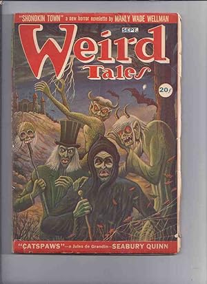 Seller image for Canadian issue Weird Tales Pulp ( Magazine ) September 1946 (Shonokin Town; Catspaws; The Night; The Wings; Man Who Told the Truth; Cinnabar Redhead; Ghost; Once There Was an Elephant; The Shingler; For Love of a Phantom; Nixie's Pool, etc )( Canada ) for sale by Leonard Shoup