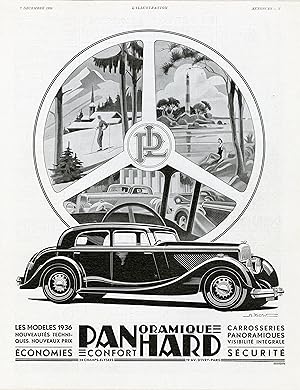 "PANHARD PANOMARIQUE" Annonce originale entoilée illustrée par A. KOW et parue dans L'ILLUSTRATIO...