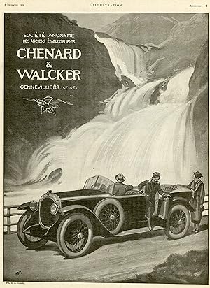 "CHENARD & WALCKER" Annonce originale entoilée L'ILLUSTRATION 6/12/1924