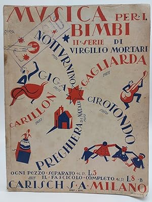 Immagine del venditore per Musica per i bimbi. Sei pezzettini facili per pianoforte. II Serie (Copertina e illustrazioni di Giovanni Acquaviva) venduto da Coenobium Libreria antiquaria