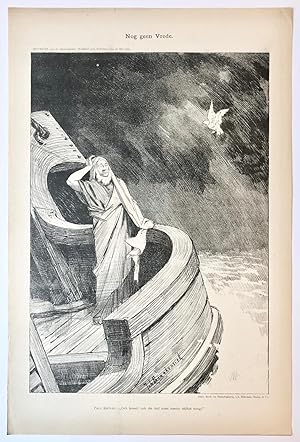 [Original lithograph/lithografie by Johan Braakensiek] Nog geen Vrede, 27 Mei 1900, 1 pp.