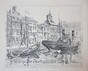 [Modern print, etching] Maassluis, published ca. 1900.