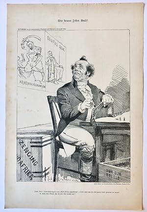 [Original lithograph/lithografie by Johan Braakensiek] Die brave John Bull! 23 Juli 1899, 1 pp.