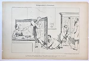 [Original lithograph/lithografie by Johan Braakensiek] Crisisgeruchten in Duitschland, 5 Mei 1901...