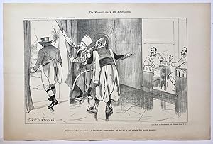 [Original lithograph/lithografie by Johan Braakensiek] De Koweit-zaak en Engeland, 12 Januari 190...