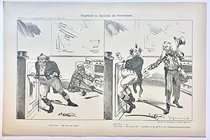 [Original lithograph/lithografie by Johan Braakensiek] Engeland en Amerika als veroveraars, 6 Jan...