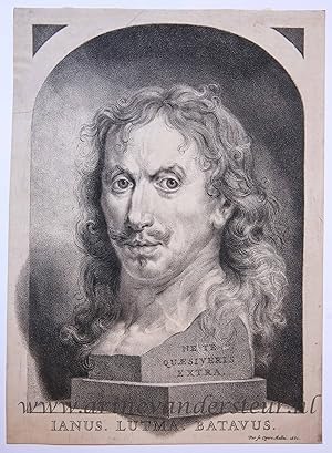 [Antique print, engraving] Portrait print of artist IANUS LUTMA BATAVUS/ Portretprent van kunsten...