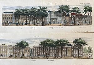 [2 Coloured lithography's, 2 gekleurde lithografien, The Hague] Hotel dit de Hope, Voorhout, Paar...