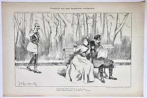 [Original lithograph/lithografie by Johan Braakensiek] Frankrijk en haar Russischen bondgenoot, 2...