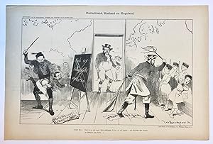 [Original lithograph/lithografie by Johan Braakensiek] Duitschland, Rusland en Engeland, 8 Decemb...
