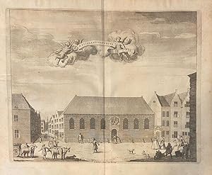 [Antique print, etching, The Hague] St Nicolaas-Gasthuys, published ca. 1735.