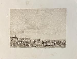 [Lithography, Scheveningen, The Hague] Strandgezicht bij Scheveningen, 1 p.