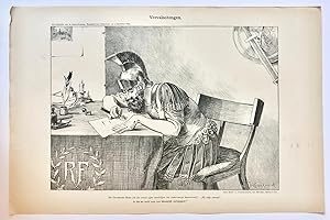 [Original lithograph/lithografie by Johan Braakensiek] Vervalschingen, 3 September 1899, 1 pp.