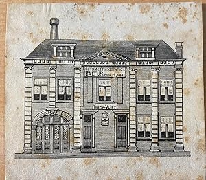 [Lithography, Lithografie, The Hague] Huize Treckvliet aan de Geestbrugkade, later Haags Beddenbe...