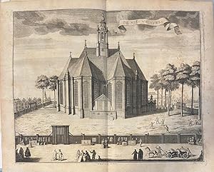 [Antique print, etching, The Hague] DE NIEUWE KERK, published ca. 1735.