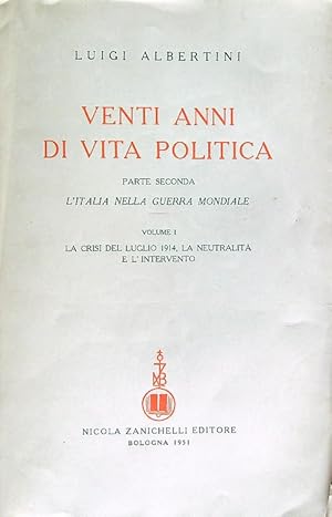 Image du vendeur pour Venti anni di vita politica vol. 1 parte seconda mis en vente par Miliardi di Parole