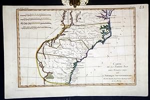 Carte de la Partie Sud des Etats Unis de L'Amerique Septentrionale. Par M. Bonne, Ingénieur-Hydro...