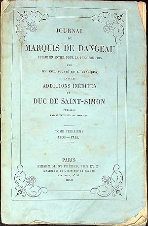 Seller image for Journal du Marquis de Dangeau, Tome Treizi�me: 1709-1711 for sale by Wonder Book