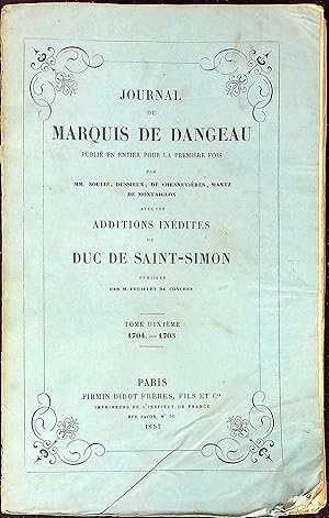 Seller image for Journal du Marquis de Dangeau, Tome Dixi�me: 1704-1705 for sale by Wonder Book