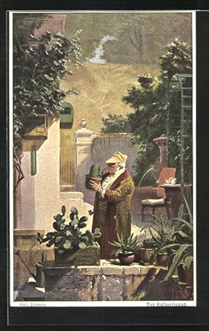 Bild des Verkufers fr Knstler-Ansichtskarte Carl Spitzweg: Der Kaktusfreund zum Verkauf von Bartko-Reher